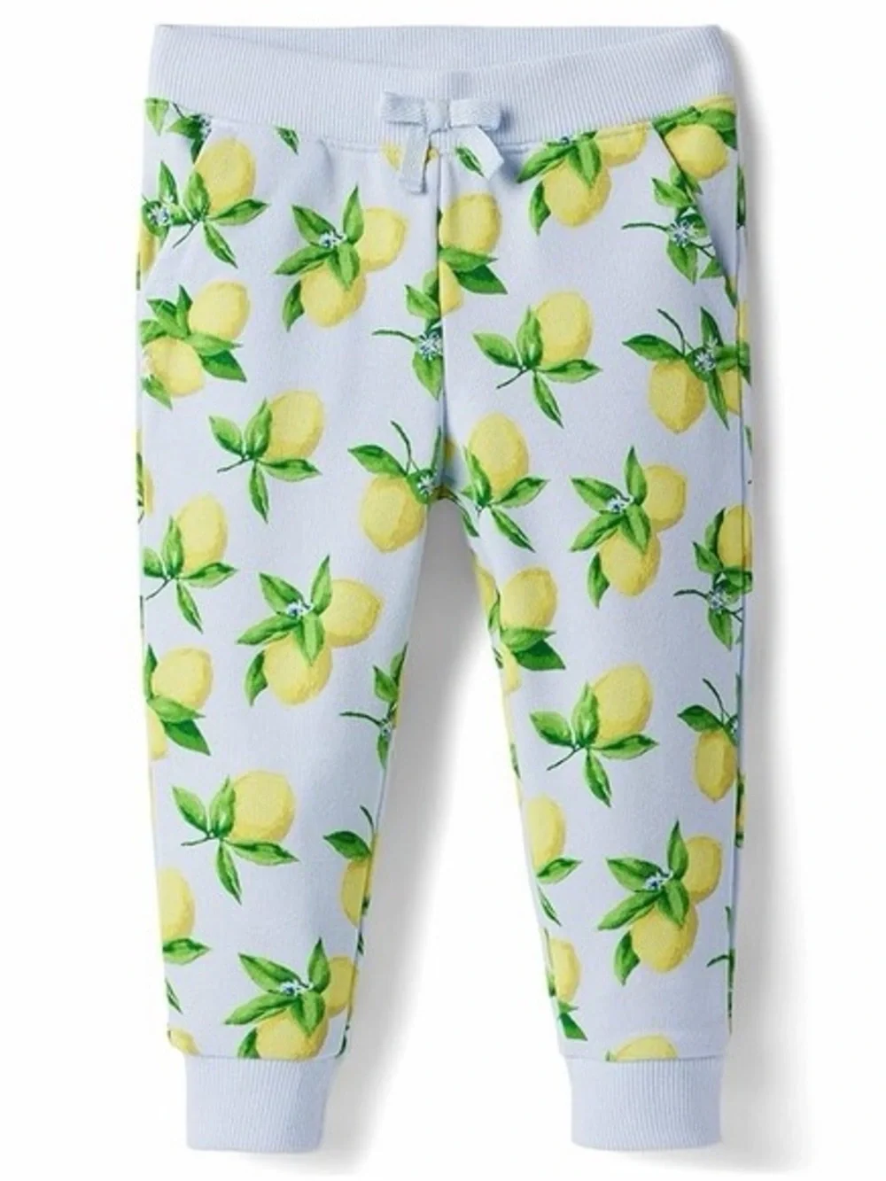 Janie and Jack Yellow Lemon Print Set Light Blue New without tags